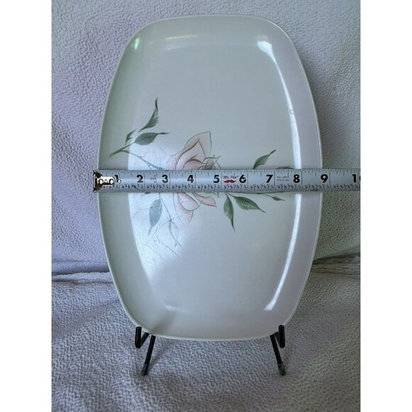 DEBONAIRE White Pink Rose Floral Melmac Melamine Serving Platter Vintage - Picture 6 of 9